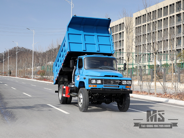 ລົດບັນທຸກ Blue 170hp Dongfeng 4*4 Tipper Truck Dump Truck _Single Row Pointed Head Construction Stie Mining Trucks_Export Special Vehicle Conversion Manufacturer