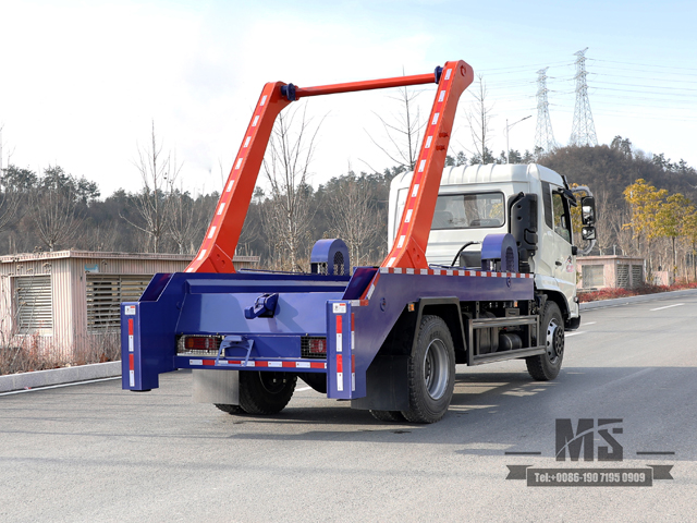 4*2 Dongfeng Swing Arm ລົດບັນທຸກ_ 190hp Pointed Head Single Row Cab Garbege Truck Sanitation Truck for sale_Export Special Vehicle 