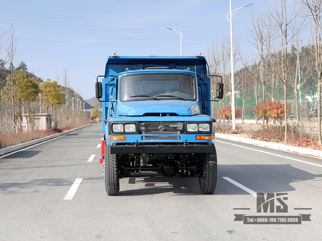 ສີຟ້າ 170hp Dongfeng 4*4 Tipper Truck_Single Row Pointed Head Dump Truck Mining Trucks Conversion Manufacturer_Export Special Vehicle