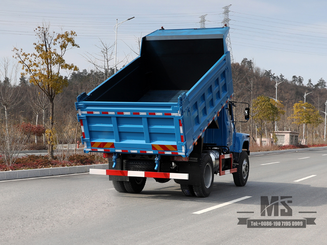 ລົດບັນທຸກ Blue 170hp Dongfeng 4*4 Tipper Truck Dump Truck _Single Row Pointed Head Construction Stie Mining Trucks_Export Special Vehicle Conversion Manufacturer