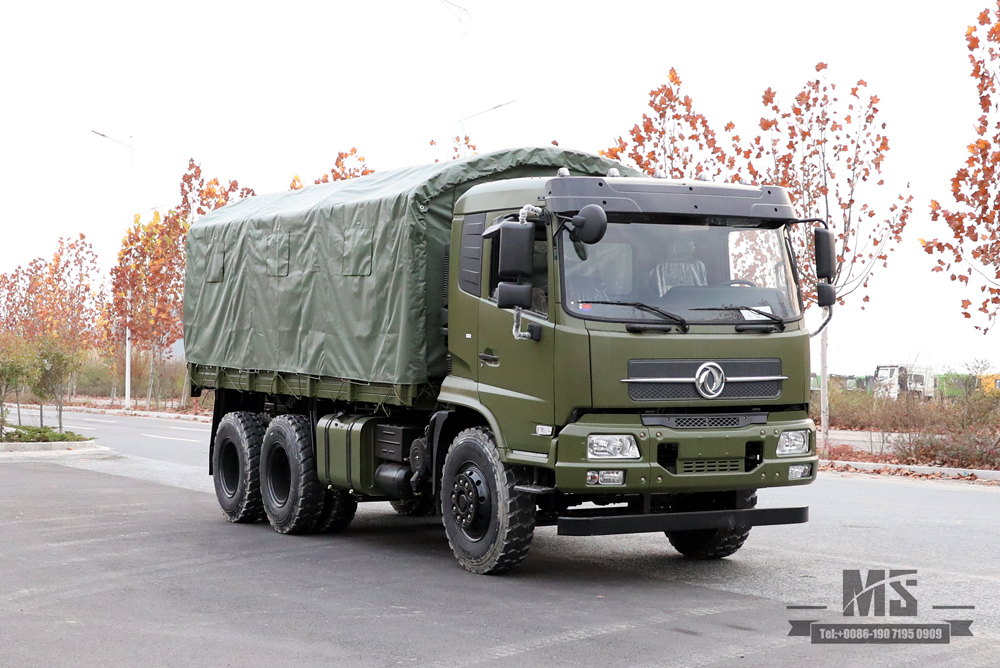 6x4 210 hp Dongfeng off-road truck_ Flathead Row Half Cab Transport truck Cargo Truck For sale_Dongfeng Export ຍານພາຫະນະພິເສດ