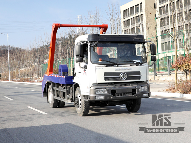 4*2 Dongfeng Swing Arm ລົດບັນທຸກ_ 190hp Pointed Head Single Row Cab Garbege Truck Sanitation Truck for sale_Export Special Vehicle 
