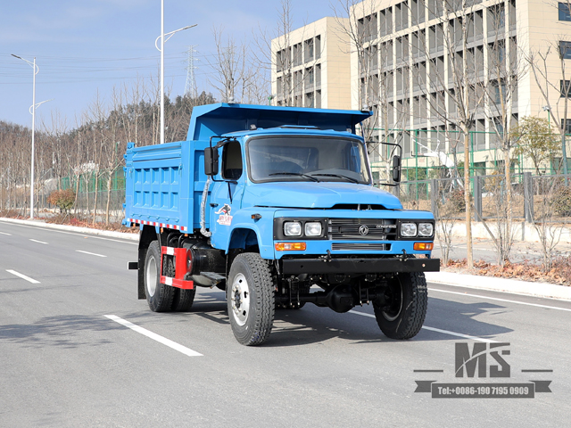 ສີຟ້າ 170hp Dongfeng 4*4 Tipper Truck_Single Row Pointed Head Dump Truck Mining Trucks Conversion Manufacturer_Export Special Vehicle