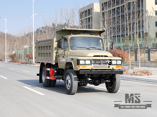 Camel Grey Four wheel Drive 170hp Dump Truck_Dongfeng 4*4 Tipper Truck Pointed Head Single Row Mining Truck For Sale_Export ພາຫະນະພິເສດ