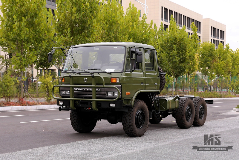 190hp Army Green Dongfeng EQ2102 Six Wheel Drive Chassis_6×6 EQ246 153 Double Row Cab Off Road Chassis_Dongfeng Export Special Purpose Vehicle Chassis