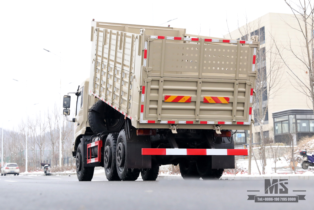 6×6 Camel Grey Dongfeng Six Wheel Drive Dump Truck_Flat Head Cargo Box Baffle Heightened Tipper Conversion Factory_Export ພາຫະນະພິເສດ