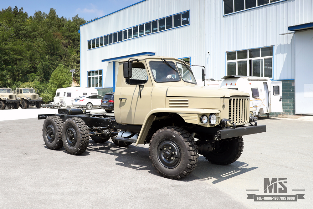 170 hp Camel Grey EQ2082 Chassis_Dongfeng ຂັບຫົກລໍ້ 240 Off-road Truck Chassis_Pointed Head Double Glass Transport Vehicle_6×6 25Y Truck Export Chassis Special