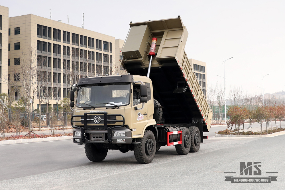 210hp 6*6 Dongfeng Dump Truck_ Flat Head Tipper Truck Six Wheel Drive Off Road Transportation Truck for Sale_Export ລົດພິເສດ