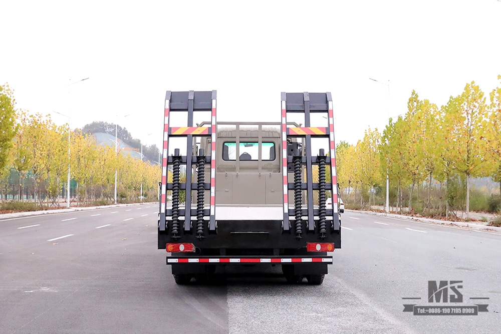 Dongfeng 4-axle excavator truck_8*4 with tail climber 7m6 flatbed truck_export special logistics storage trucks