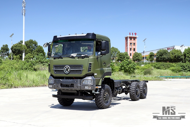 340hp Dongfeng 6×6 Chassis_Six wheel Drive Head Flat 1 and a half Row Chassis Cargo Truck Chassis_6*6 Export Special Vehicle