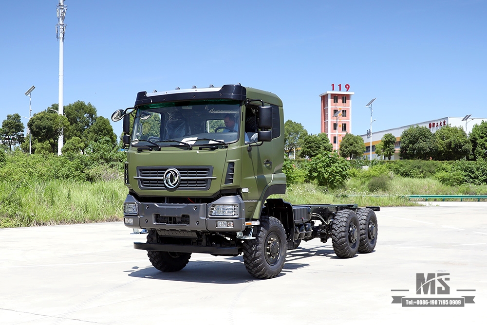 340hp Dongfeng 6×6 Chassis_Six wheel Drive Head Flat 1 and a half Row Chassis Cargo Truck Chassis_6*6 Export Special Vehicle