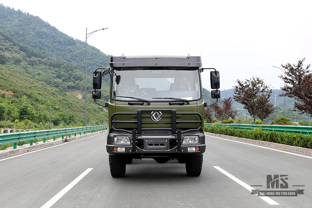 210hp Dongfeng Six wheel Chassis for Sale_6*6 Army Green Flathead Head Truck Chassis Coversion Manufacturer_Dongfeng Export Special Vehicle Chassis