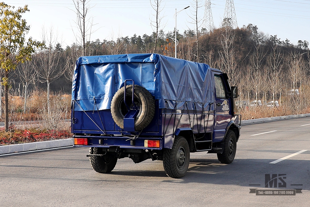 ຂັບລົດສີ່ລໍ້ສີຟ້າ IVECO Off Road Truck_4*4 113hp Short Head Row Single Light Truck With Tarpaulin Pole_Export Special Vehicle