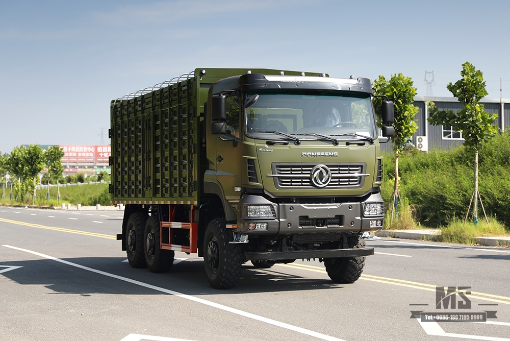 340 hp Dongfeng Six Wheel Drive Off-road Cargo Truck_6*6 15T High Container Heavy Duty Truck_6WD ລົດບັນທຸກຂົນສົ່ງພິເສດສໍາລັບການສົ່ງອອກ