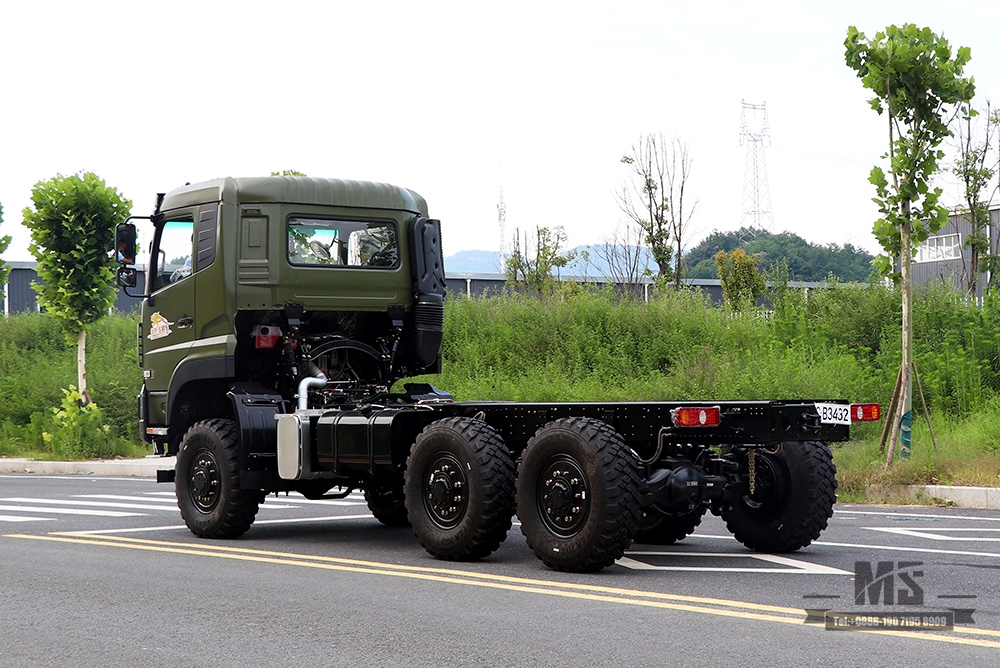 Dongfeng 6×6 Off Road Chassis_Six wheel Drive Dongfeng Flat Head 1 and a half Row Chassis Cargo Truck Chassis AWD 6*6 Export Special Vehicle