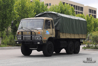 Dongfeng Six wheel Drive Camel Grey EQ2102 Off-road Truck_190 HP ສາມເພົາ Camel Grey Cargo Truck With Tarpaulin poles_All-wheel drive Export Special Purpose Vehicle