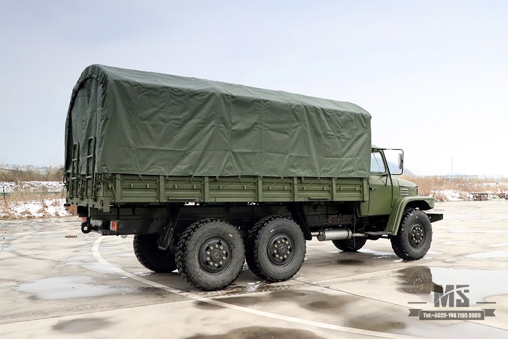 Dongfeng Six wheel Drive EQ2100 Off-road Truck_6*6 3.5 T Classic Army Green Long Head Truck With Tarpaulin Pole for sale_Dongfeng 245 Diesel Troop Carrier Export ຍານພາຫະນະພິເສດ 
