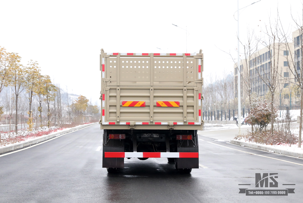 ຂັບລົດຫົກລໍ້ Dongfeng Dump Truck_6*6 Flat Head Cargo Box Baffle Heightened Tipper Truck Off Road Transportation Truck_Export Special Vehicle