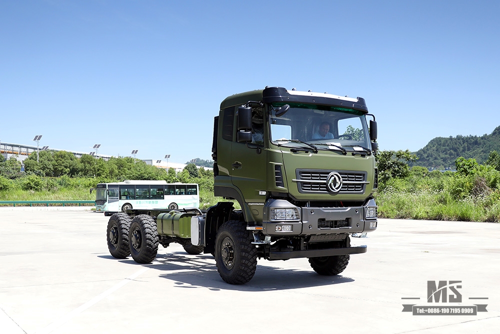 340hp Dongfeng 6×6 Chassis_Six wheel Drive Head Flat 1 and a half Row Chassis Cargo Truck Chassis_6*6 Export Special Vehicle
