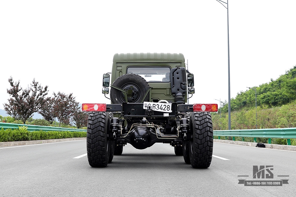 210hp Dongfeng Six wheel Chassis for Sale_6*6 Army Green Flathead Head Truck Chassis Coversion Manufacturer_Dongfeng Export Special Vehicle Chassis