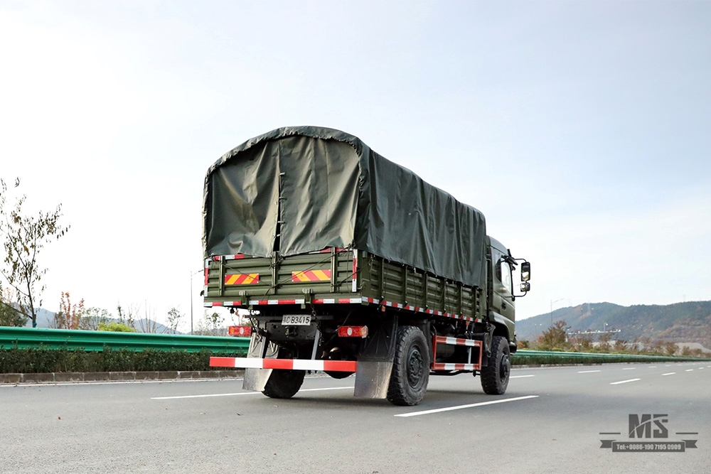 Dongfeng Four wheel Drive Dump Truck for Sale_4*4 Army Green Flathead Head Tipper Truck Manufacturer_Dongfeng 4WD Export Special Vehicle