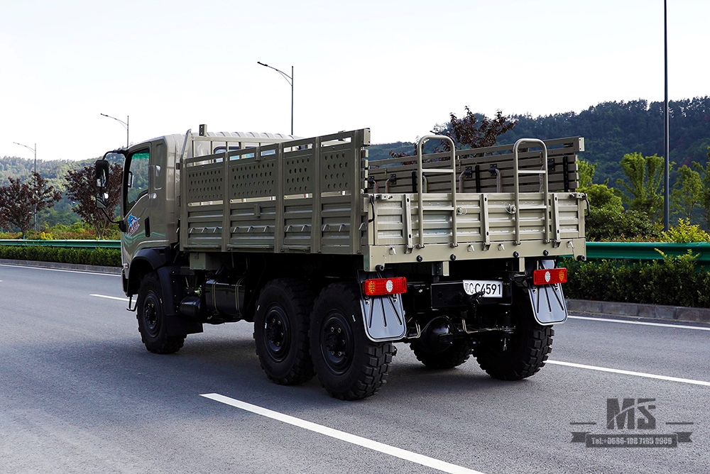 Beige 190HP Dongfeng EQ2082 6WD Off-road Truck_Dongfeng Six Wheel Drive Flathead 6X6 Diesel Cargo Truck Transportation Truck_Export ຍານພາຫະນະພິເສດ