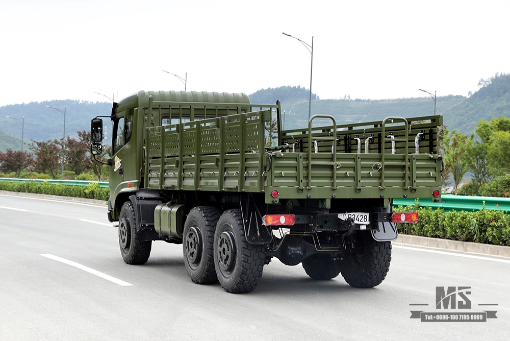 210hp Dongfeng Six wheel Drive Truck for Sale_6*6 Army Green Flathead Head Transport Truck With Bumper Coversion Manufacturer_Dongfeng 6WD Export Special Vehicle