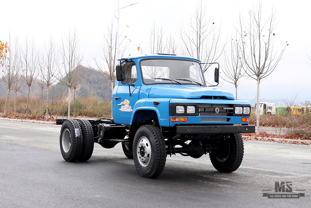 Dongfeng Four Wheel Drive Tipper Truck Chassis _170hp Blue 4*4 Single Row Pointed Head Dump Truck Chassis Mining Trucks Chassis_Export Special Vehicle