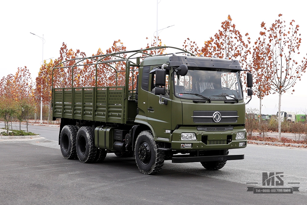 ລົດບັນທຸກ Dongfeng 6*4 Off Road 210hp _Dongfeng 6x4 Flathead Truck Cargo one-a-half with tarpaulin pole_Export Special Vehicle