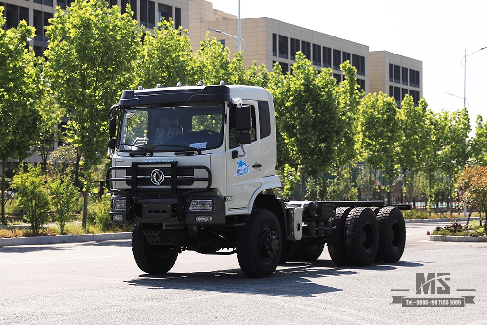 266 HP Dongfeng ຂັບຫົກລໍ້ Off-road Chassis_6×6 Flathead Row Half Special Chassis_All-wheel Drive three-axle 7T/13T/13T Transportation Truck Chassis_Export Special Vehicle