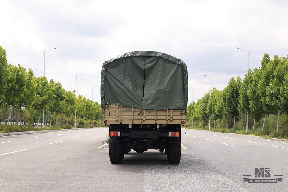 Dongfeng Six wheel Drive Camel Grey EQ2102 Off-road Truck_190 HP ສາມເພົາ Camel Grey Cargo Truck With Tarpaulin poles_All-wheel drive Export Special Purpose Vehicle