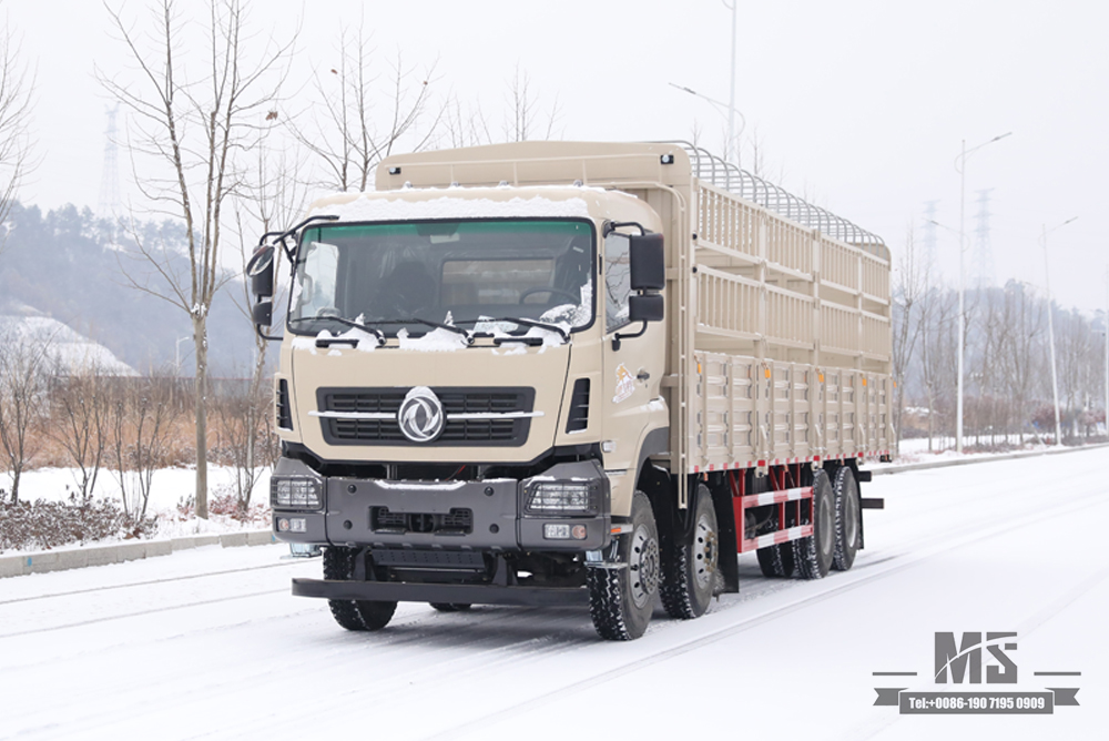 Dongfeng 8*4 Stake Truck Transport Truck_420hp Flat head Truck_Long-distance Truck Export Special Purpose Vehicle