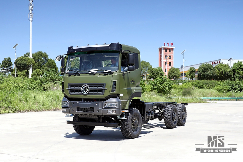 340HP Dongfeng ຂັບລົດຫົກລໍ້ off-road Special Chassis_6×6 Heavy-duty Commercial Vehicle Chassis_6WD Customized Construction Truck Chassis_Export Special Purpose Truck Chassis