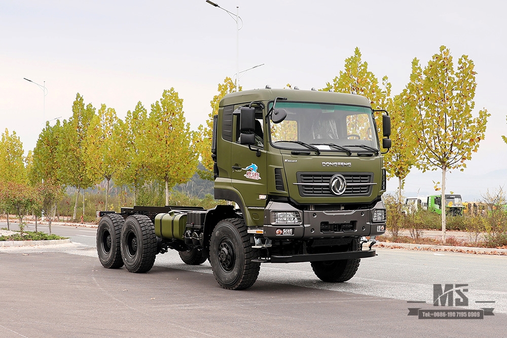 450HP Dongfeng Six Wheel Drive Truck Chassis Conversion_6×6 Heavy Duty Truck Three Axle Commercial Vehicle Chassis_6WD Rear Double 15T Customized Chassis Export Special Chassis