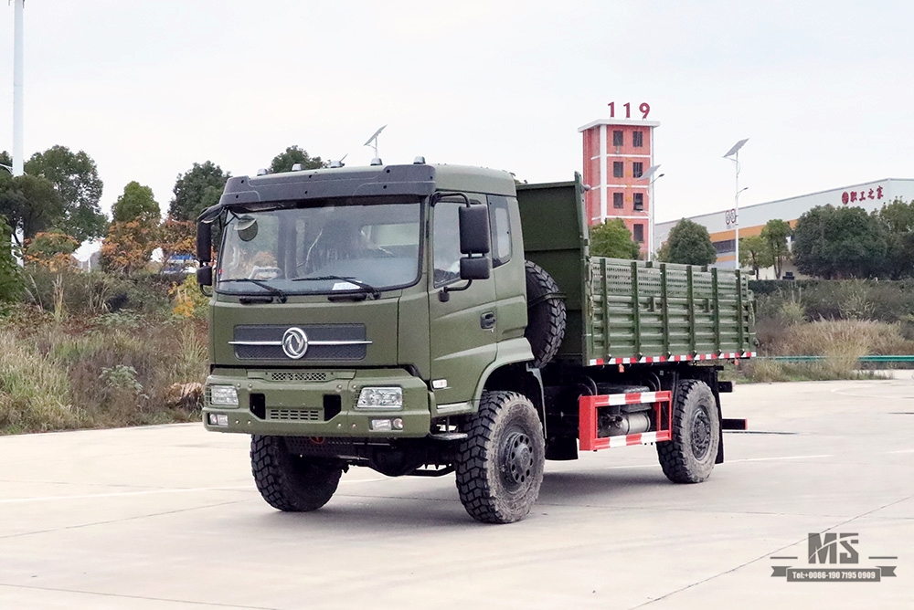 340hp 6*6 Off Road Truck_Dongfeng Flat Head Cargo Truck With Tarpaulin Pole_Six-wheel Drive Export ລົດພິເສດ