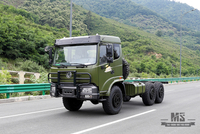 210hp Dongfeng Six wheel Chassis for Sale_6*6 Army Green Flathead Head Truck Chassis Coversion Manufacturer_Dongfeng Export Special Vehicle Chassis