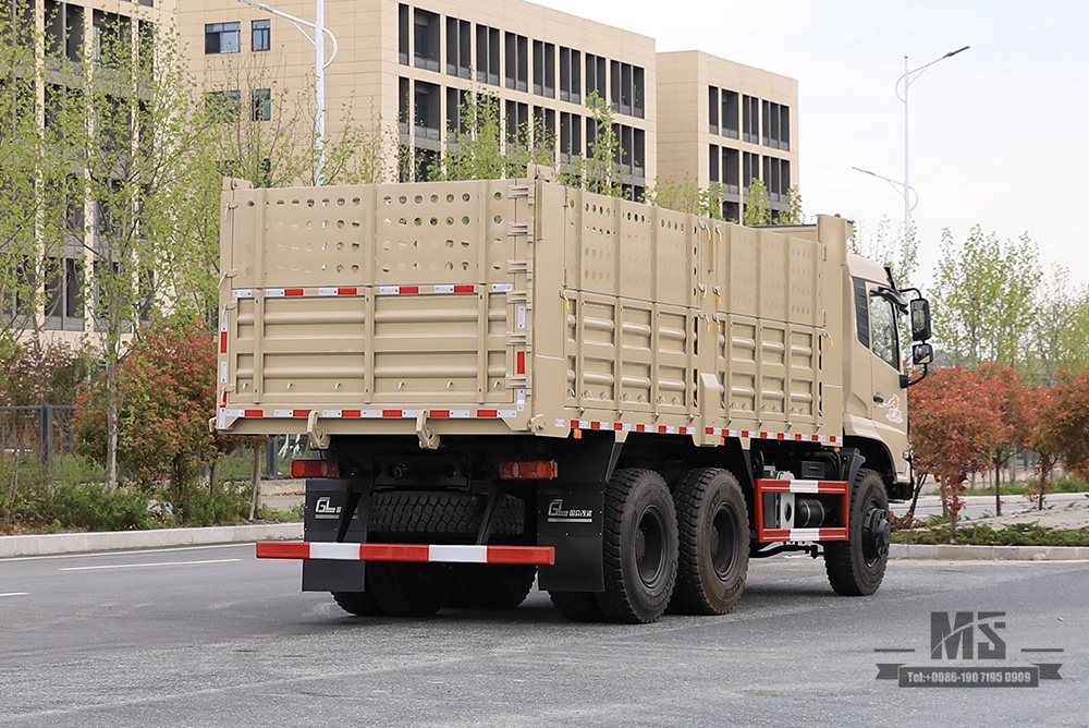 260hp ຂັບລົດຫົກລໍ້ Dongfeng Dump Truck_6*6 Flat Head Cargo Box Baffle Heightened Tipper Truck Off Road Transportation Truck_Export Special Vehicle