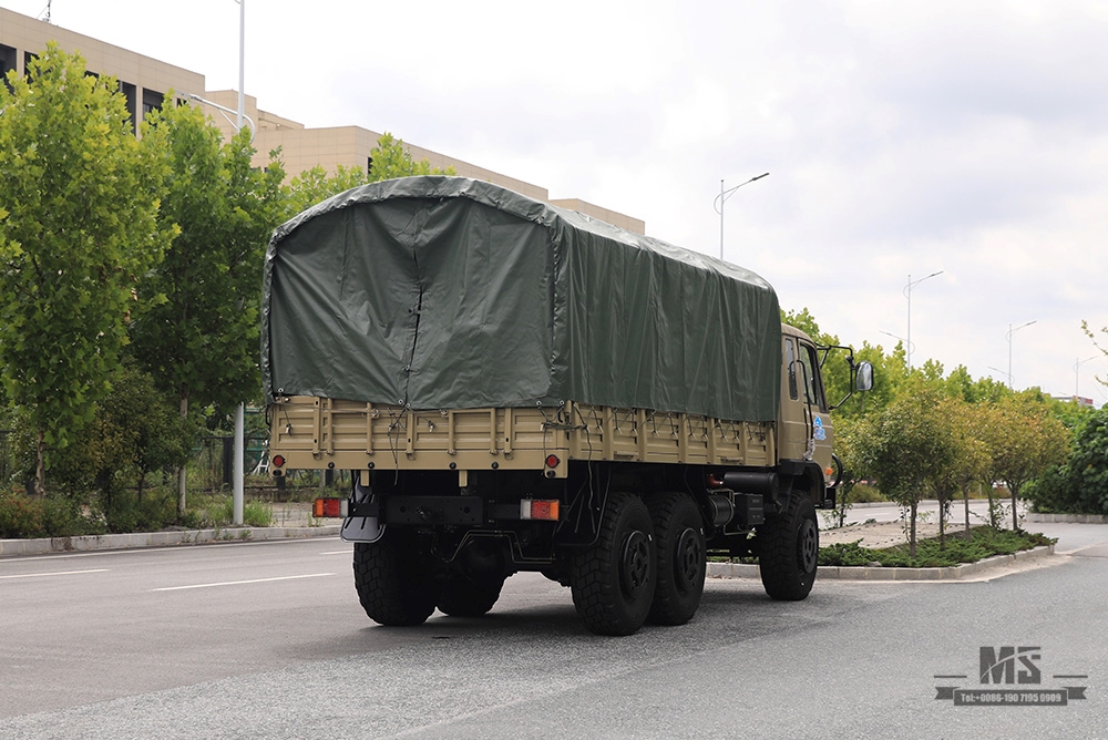 Dongfeng Six wheel Drive Camel Grey EQ2102 Off-road Truck_190 HP ສາມເພົາ Camel Grey Cargo Truck With Tarpaulin poles_All-wheel drive Export Special Purpose Vehicle