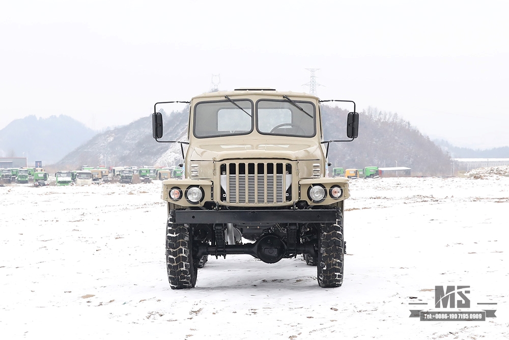 Camel Grey Dongfeng ຂັບລົດຫົກລໍ້ EQ2082 Chassis_ 170 hp EQ2082 Double Glass Off-road 6WD Truck Chassis_240 Transport Truck Chassis_6×6 Truck Export Chassis Special