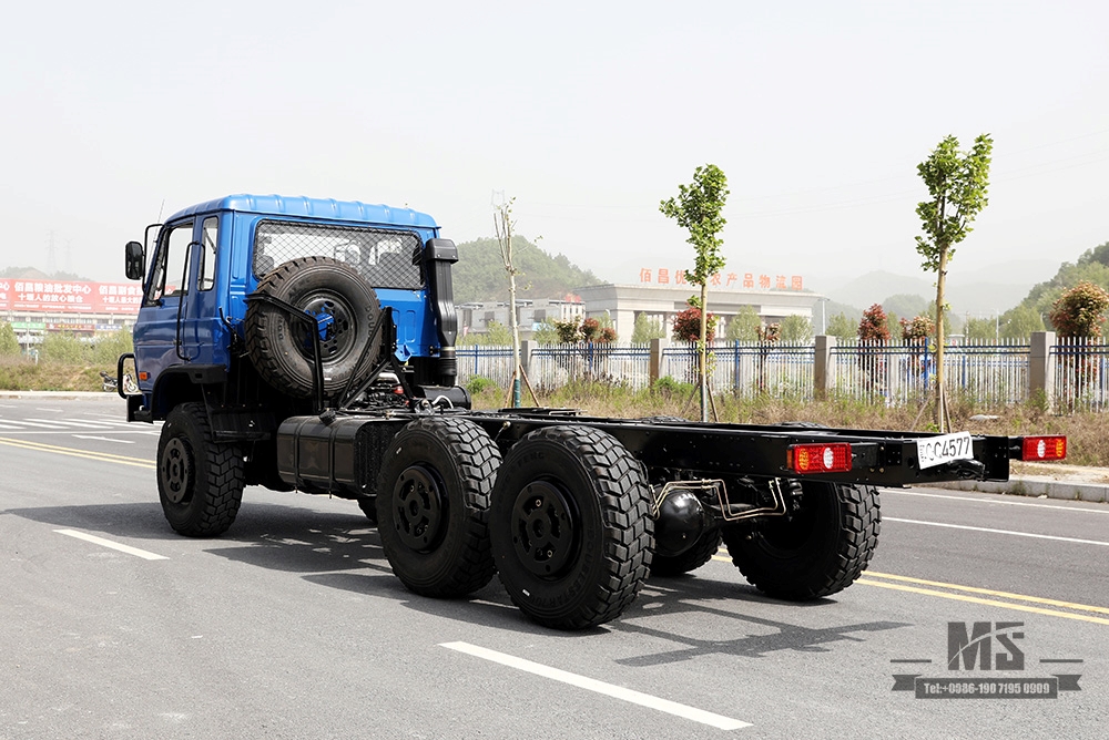 210hp Dongfeng EQ2102 Six Wheel Drive Chassis_6×6 Blue 153 One and a Half Row Cab Off Road Chassis_Dongfeng 6WD Truck Chassis Export Special Truck Chassis