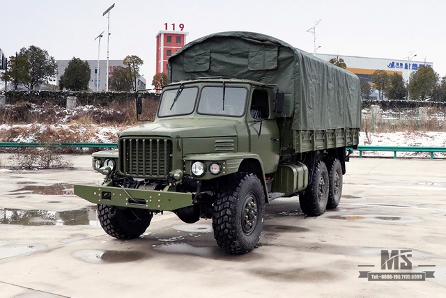 Dongfeng Six wheel Drive EQ2100 Off-road Truck_6*6 3.5 T Classic Army Green Long Head Truck With Tarpaulin Pole for sale_Dongfeng 245 Diesel Troop Carrier Export ຍານພາຫະນະພິເສດ 