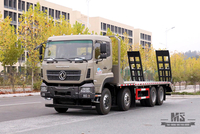 Dongfeng 4-axle excavator truck_8*4 with tail climber 7m6 flatbed truck_export special logistics storage trucks