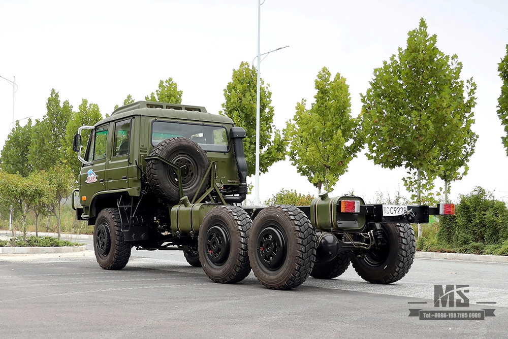 190hp Dongfeng EQ2102 Six Wheel Drive Chassis_6×6 EQ246 153 Double Row Cab Army Green Truck Chassis_Dongfeng Truck Chassis Export Special Purpose Vehicle Chassis