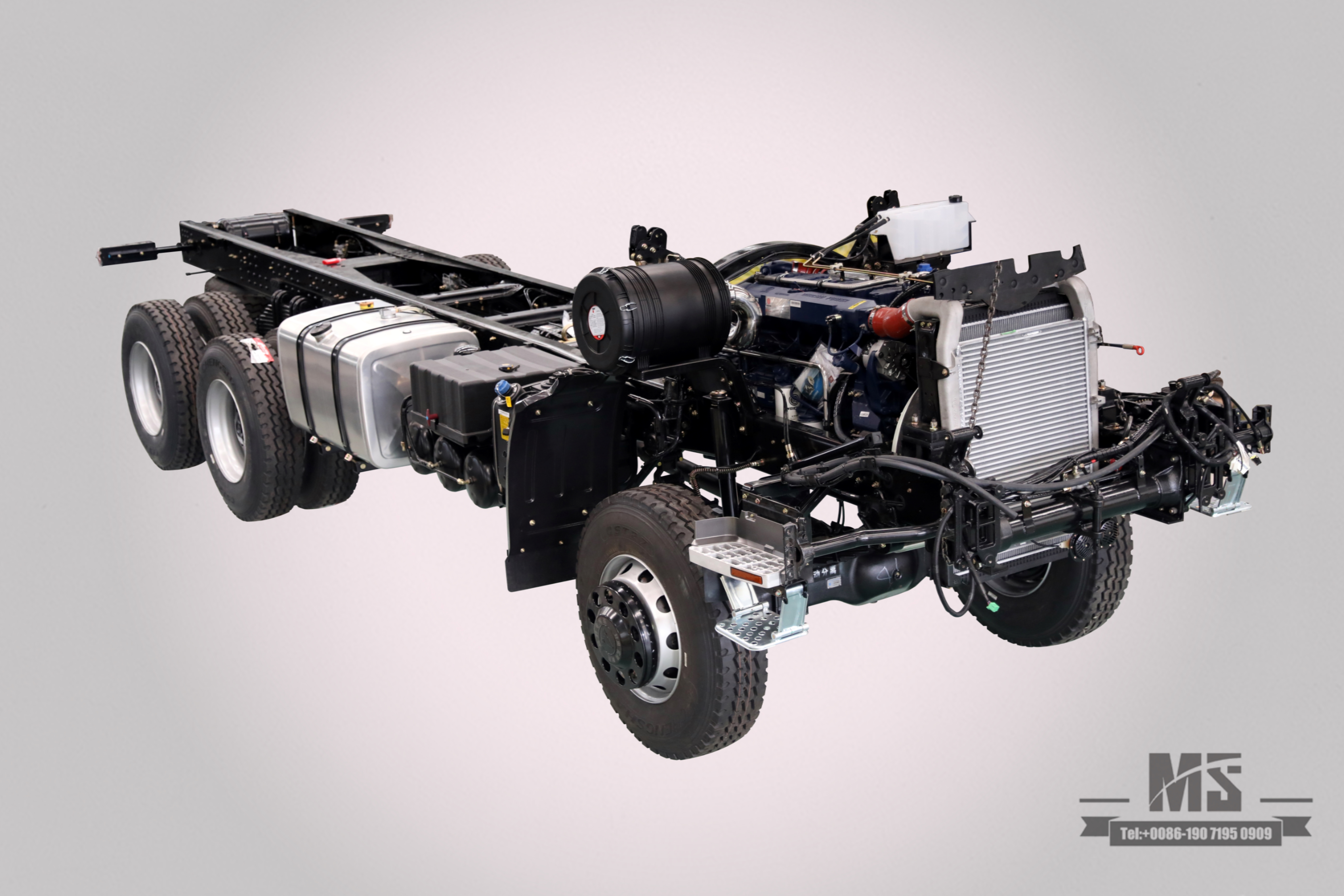 Dongfeng 350 HP ລົດບັນທຸກສາມເພນ 25 ໂຕນ class III chassis_ສົ່ງອອກ chassis ຫນັກ_8 ແມັດຫລັງ chassis ລົດແປດລໍ້