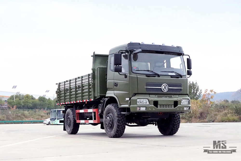 340hp 6*6 Off Road Truck_Dongfeng Flat Head Cargo Truck With Tarpaulin Pole_Six-wheel Drive Export ລົດພິເສດ