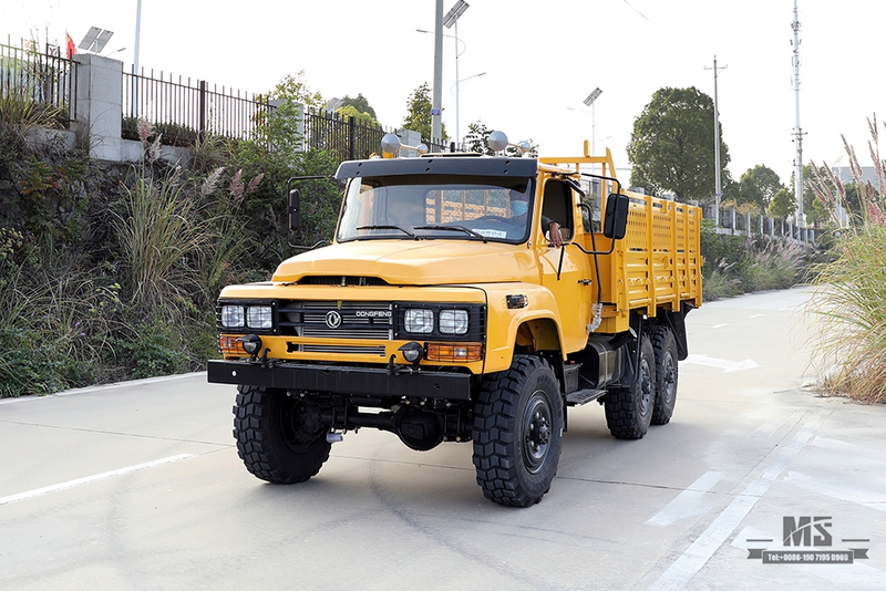 170 hp Dongfeng ຂັບຫົກລໍ້ EQ2082 Truck_Gold Yellow 6*6 Single Row Pointed Head Off-road Special Truck_6×6 pointed 25Y Truck Export Special Vehicle