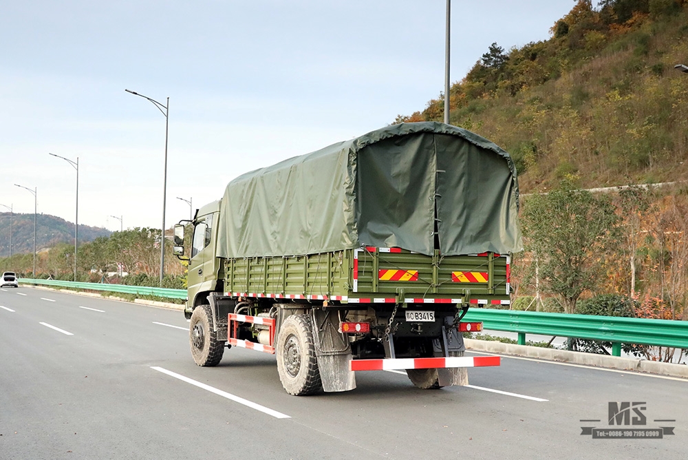 Dongfeng Four wheel Drive Dump Truck for Sale_4*4 Army Green Flathead Head Tipper Truck Manufacturer_Dongfeng 4WD Export Special Vehicle