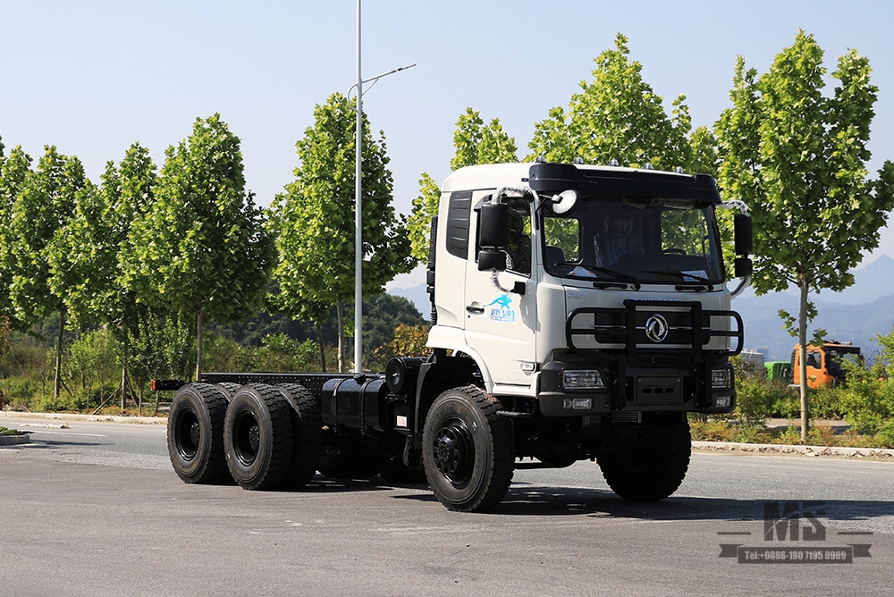 266 HP Dongfeng ຂັບຫົກລໍ້ Off-road Chassis_6×6 Flathead Row Half Special Chassis_All-wheel Drive three-axle 7T/13T/13T Transportation Truck Chassis_Export Special Vehicle