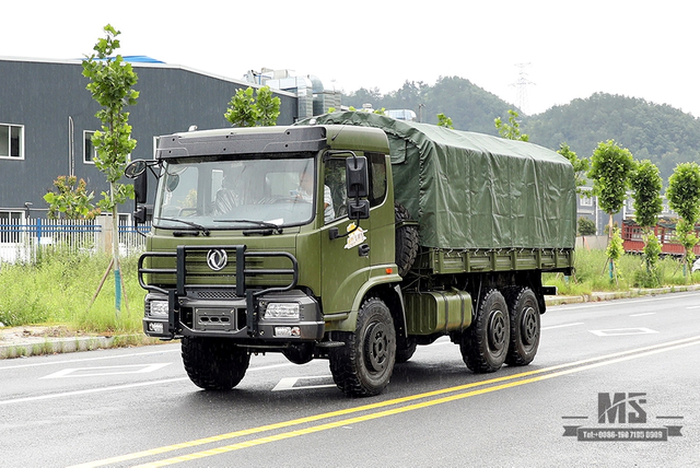 Dongfeng Six wheel Drive Truck for Sale_6*6 Army Green Flathead Head Truck Manufacturer_Dongfeng 6WD Export ພາຫະນະພິເສດ