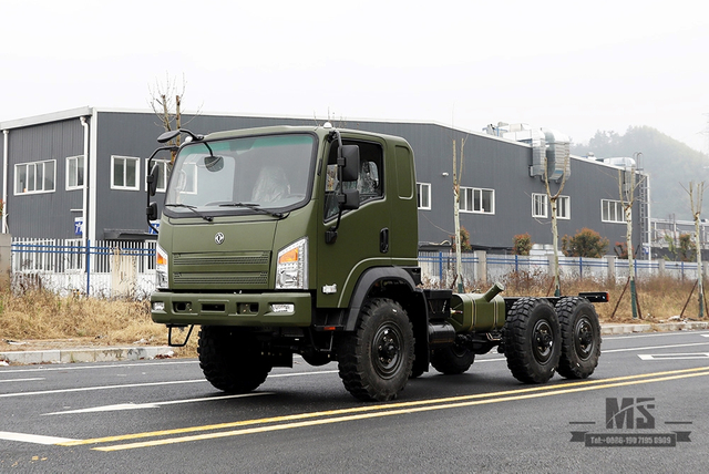 6*6 Dongfeng EQ2082 Chassis_ 6WD Army Flathead Chassis ສີຂຽວ 'Bobcat' Six Wheel Drive Chassis Configuration_Export Special Truck Chassis